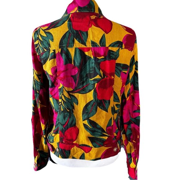 Tahari Floral Multicolor Linen Blend Jacket | EUC | Size Small - Picture 4 of 9